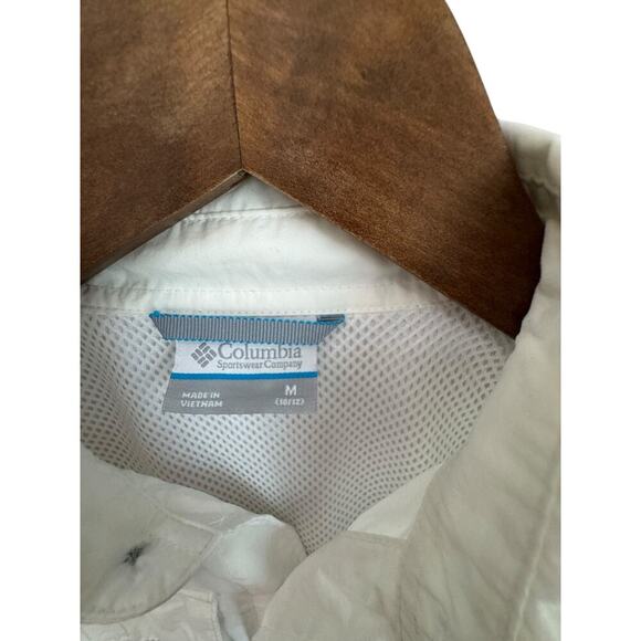 Columbia PFG Boys Long Sleeve Vented Button-Up Shirt Size M (10/12) Cream - Picture 3 of 7